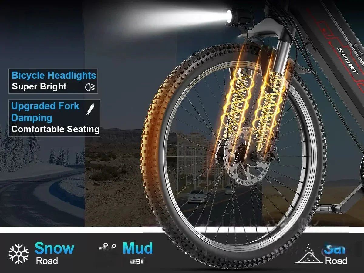 500W motor electric bicycle, 48V10AH efficient and safe battery, suitable for adults to travel around high-performance bicycles