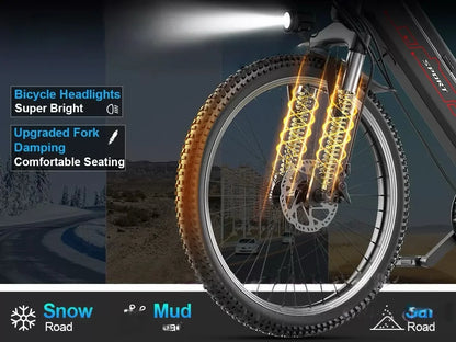 500W motor electric bicycle, 48V10AH efficient and safe battery, suitable for adults to travel around high-performance bicycles