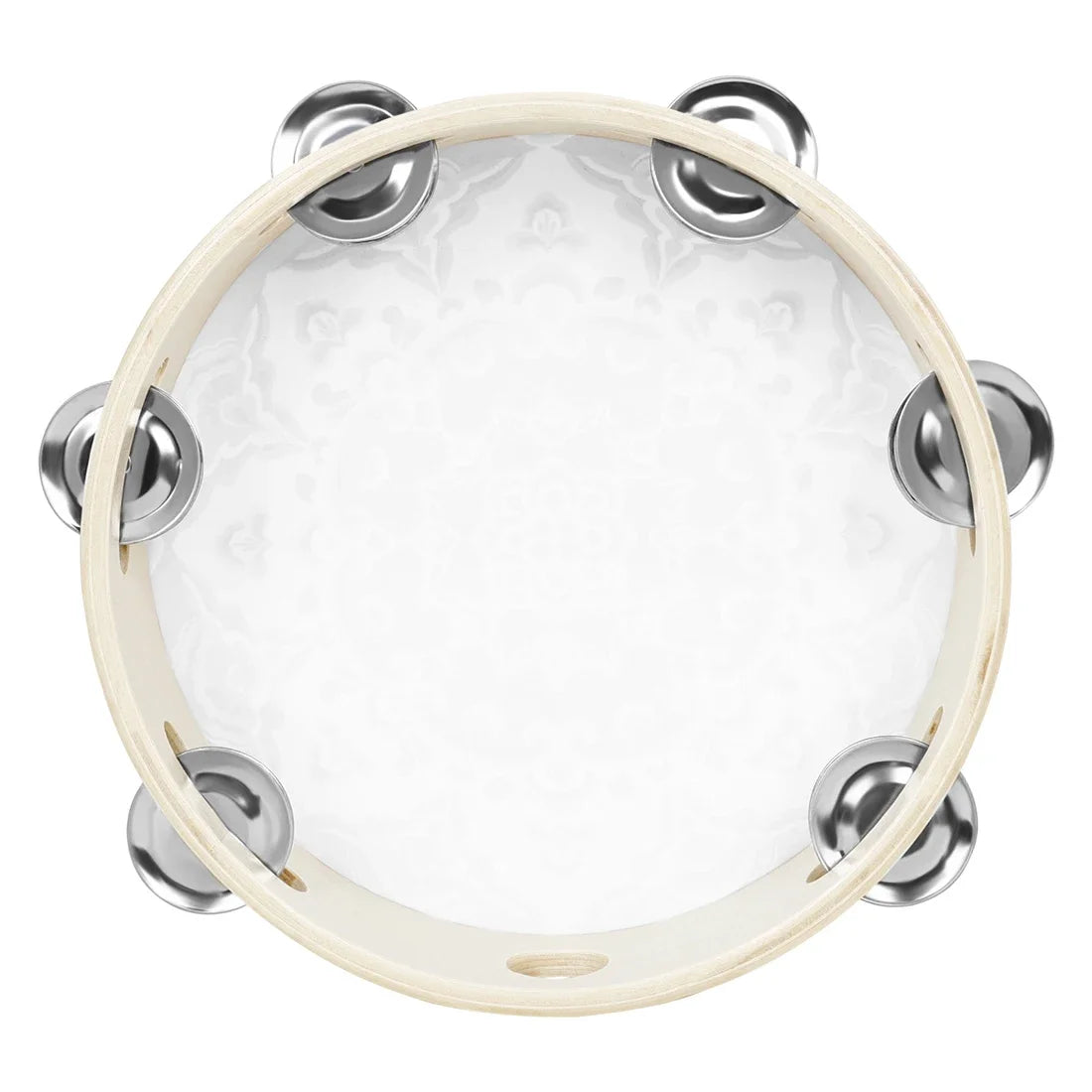 8 Inch Tambourine Bell Hand Drum Dunhuang Style Stainless Steel Bells Drums Percussion Musical Instruments Orff Children Gift