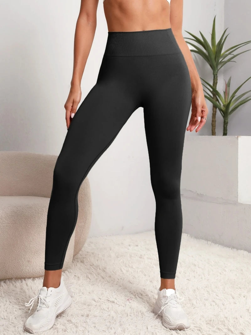 New High Waist Yoga Pants for Women - Tummy Control Leggings, Stretchy Soft Workout Running Pants, Comfortable Gym Sports Pants"