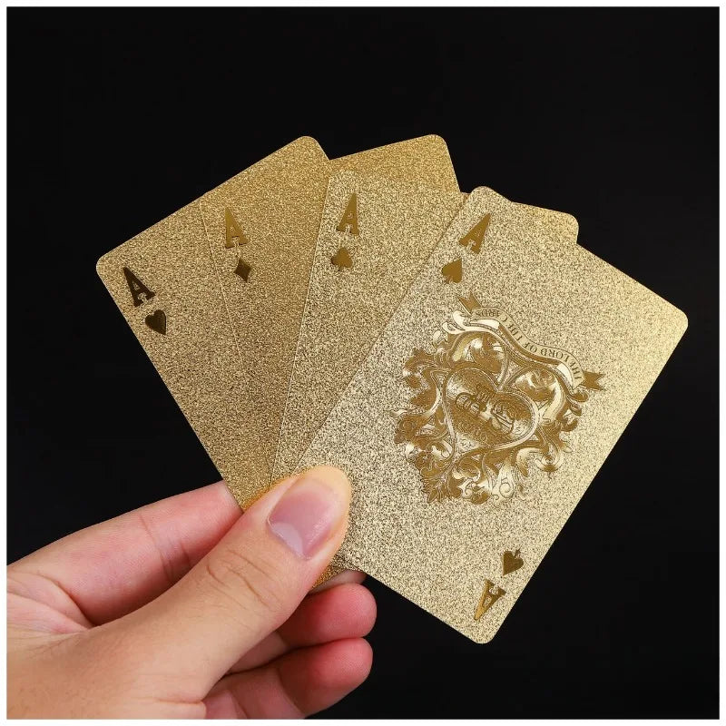 Prank Poker 24K Gold Foil Playing Cards Deck-Perfect For Poker,Practical Jokes&Party Gifts Christmas Halloween Thanksgiving Gift