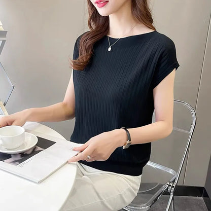 Blusas Mujer De Moda 2025Verano Short Sleeve Knitted Tops Sweater Women Pullovers Sweaters For Women Woman Sweaters Blusa