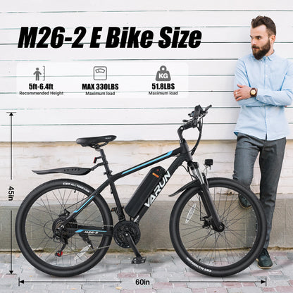 VARUN M26-2 Adult E-Mountain Bike 250W 48V13AH Urban commuting Electric Bicycle 27.5" Fat Tire E Bike