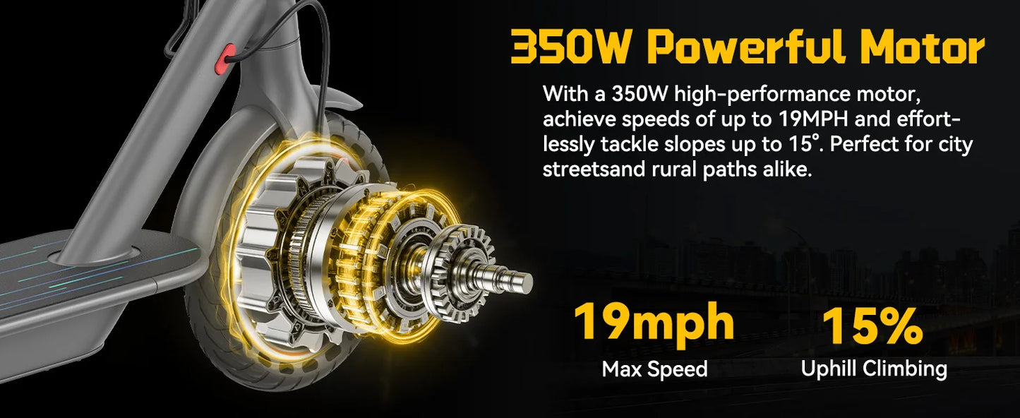 LADPED LP40 Electric Scooter 350W 19mph APP Smart Control 4 Speed Modes Foldable Electric Scooter 16miles Max Range for Adult