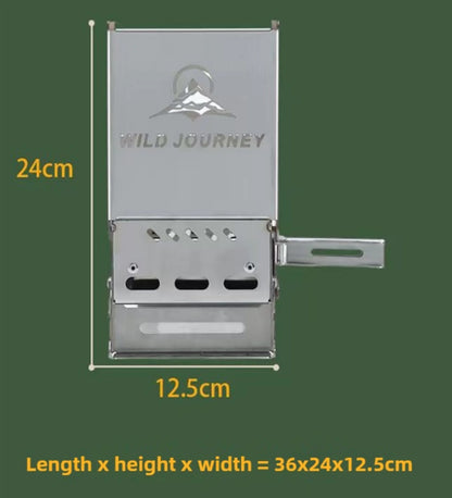 SmiloDon Camping Folding Brazier IGT Half-Unit Bonfire Stove Desktop Campfire Furance Windproof Firewood Stove Outdoor Heater