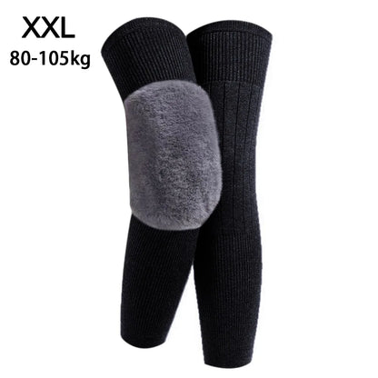 New Plus Velvet Winter Knee Pads Universal Windproof Coldproof Warm Knee Sleeve Thickened Elastic Leg Sleeves Unisex