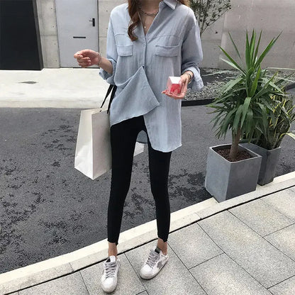 Blusas White Shirt Woman Long Sleeve Korean Fashion Women's Blouse Chemise Femme Elegant Clothes  Aesthetic Collared Tops