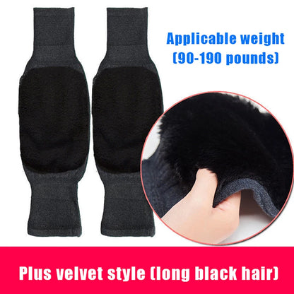 1 Pair Winter Warm Knee Pads Thickened Rabbit Fur Leg Warmer Pads Band Non-Slip Cold-proof Velvet Arthritis Knee Brace Pad