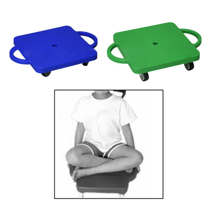 Floor Scooter Board with Handles Sitting Scooter Gross Motor Toy 11.8 Inches for Indoor Outdoor Activities Home Boys Girls