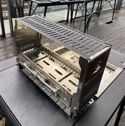 SmiloDon Camping Folding Brazier IGT Half-Unit Bonfire Stove Desktop Campfire Furance Windproof Firewood Stove Outdoor Heater