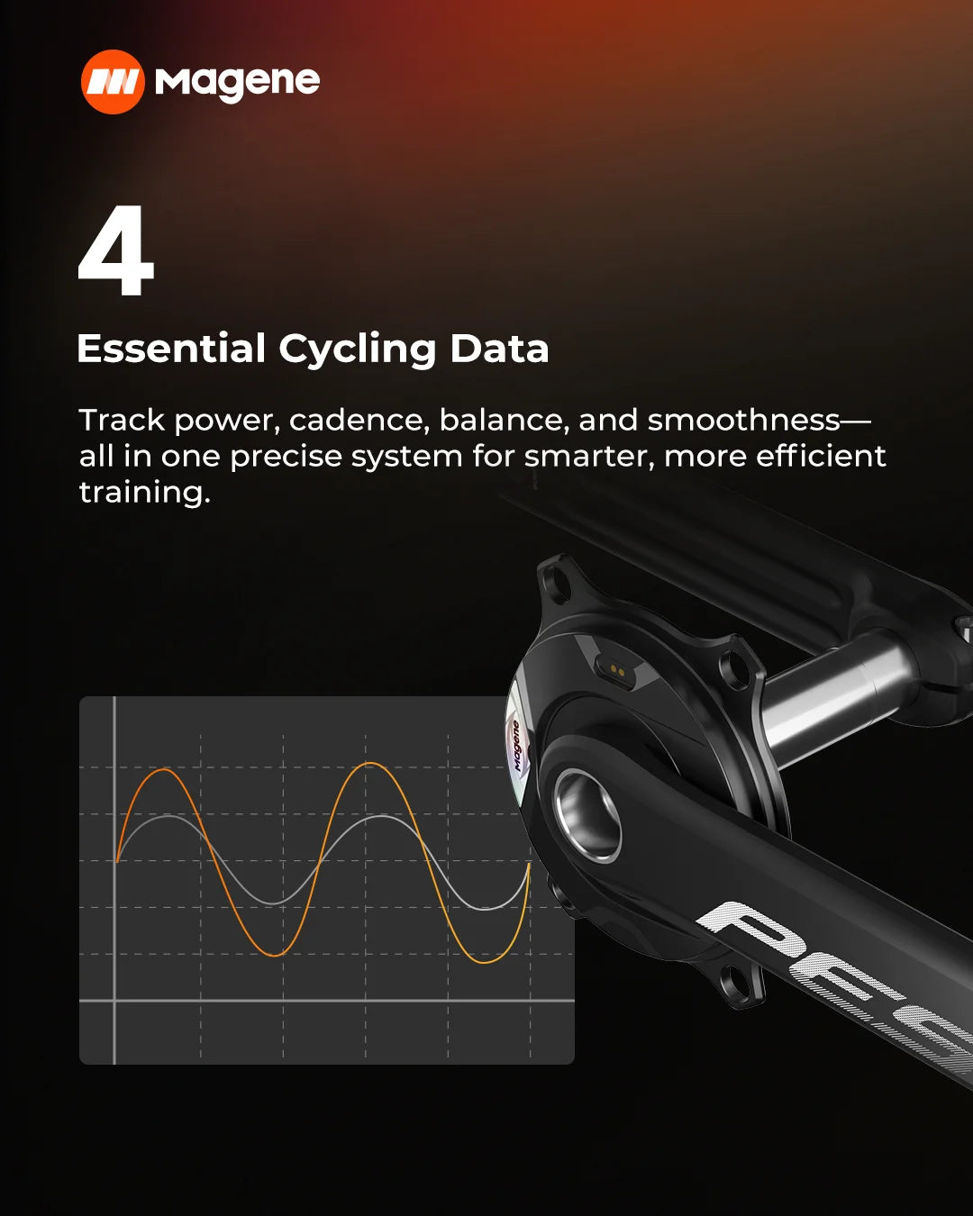 Magene PES P515 Power Meter Set 110 BCD 4 Bolt 24mm Steel Spindle Cycling Spider-Based Power Meter Chainring for Shimano Sram