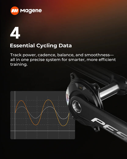 Magene PES P515 Power Meter Set 110 BCD 4 Bolt 24mm Steel Spindle Cycling Spider-Based Power Meter Chainring for Shimano Sram