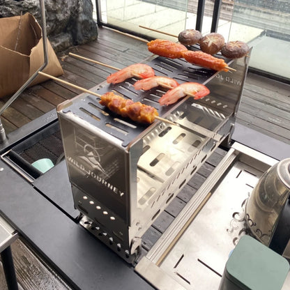 SmiloDon Camping Folding Brazier IGT Half-Unit Bonfire Stove Desktop Campfire Furance Windproof Firewood Stove Outdoor Heater