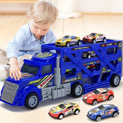 Container Truck Toy Alloy Car Container Truck Boy Toy Folding Ejection Truck Container Truck Christmas Halloween Thanksgiving