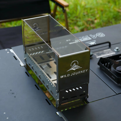 SmiloDon Camping Folding Brazier IGT Half-Unit Bonfire Stove Desktop Campfire Furance Windproof Firewood Stove Outdoor Heater