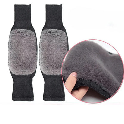 1 Pair Winter Warm Knee Pads Thickened Rabbit Fur Leg Warmer Pads Band Non-Slip Cold-proof Velvet Arthritis Knee Brace Pad