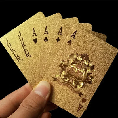 Prank Poker 24K Gold Foil Playing Cards Deck-Perfect For Poker,Practical Jokes&Party Gifts Christmas Halloween Thanksgiving Gift