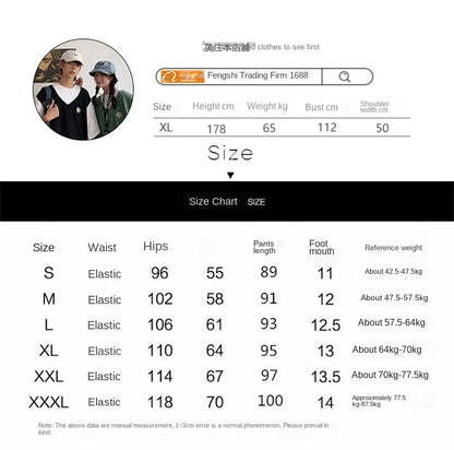 Men's Cargo Pants Casual Hip Hop Hit Color Multiple Pockets Trousers Streetwear Ribbons Techwear Sweatpants