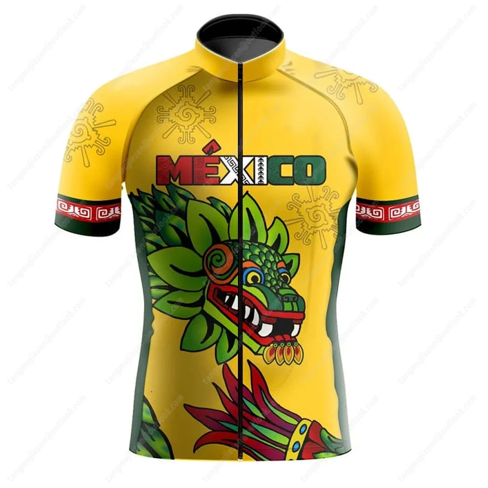 Mexico Cycling Jersey Men Bike Top MTB Bicycle Shirt Mountain Road Riding Clothing Short Sleeve Summer Cyclist biking Blouse