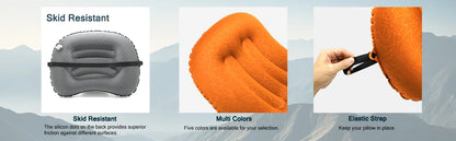 Inflatable Camping Travel Pillow Ultralight Portable Backpacking Pillow for Neck Lumbar Support Camp Hiking Sleeping