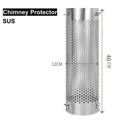 Portable Wood Stove 430 Stainless Triple-Sided Fire View Camping Tent Stove BBQ Grill Oven Outdoor Heater Thermometer SmiloDon