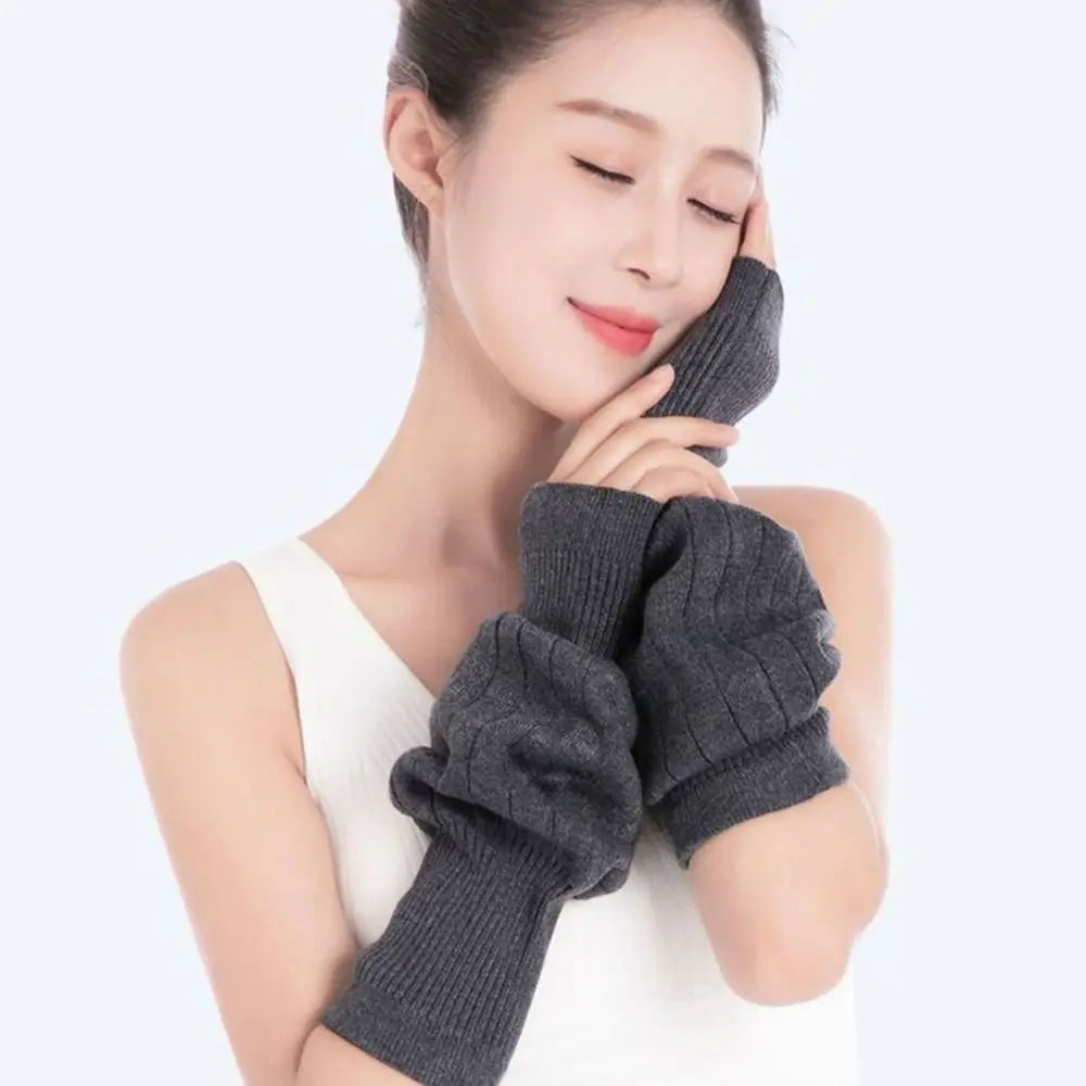 New Plus Velvet Winter Knee Pads Universal Windproof Coldproof Warm Knee Sleeve Thickened Elastic Leg Sleeves Unisex