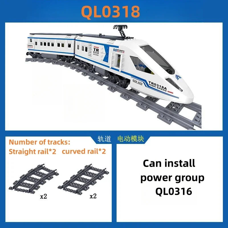 MOC rail transit luxury high-speed train model puzzle toy building blocks  birthday gift/Christmas gift/Thanksgiving gift