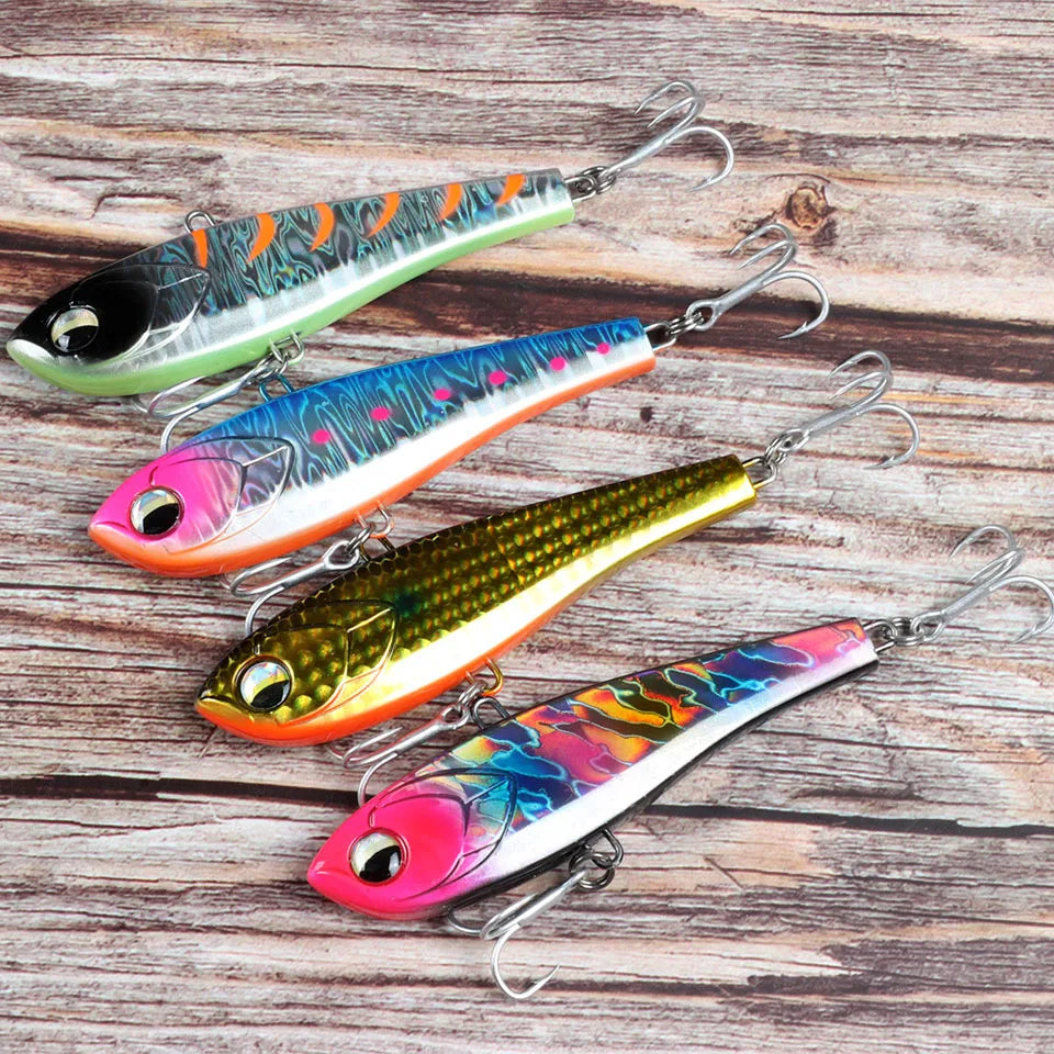 WALK FISH 1Pcs 79/90mm 16/34g Winter Bait Long Casting Hard Vibration Ice Fish Bass Artificial Bait Luya Bionic lure Fresh water