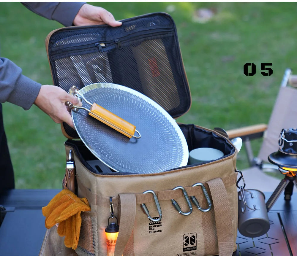 30-42L Waterproof Tactical Camping Storage Bag Insulated Folding Box Outdoor Gear Organizer for Picnic Tableware Field Equipment