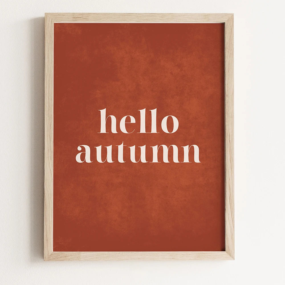 Autumn Leaves Pumpkins Print Poster Fall Home Bedroom Living Room Decor Autumn Vibes Decor Canvas Painitng Thanksgiving Gift