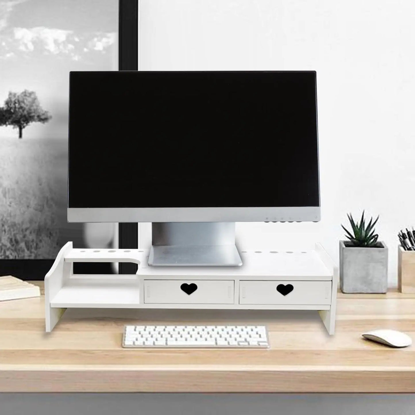 Monitor Stand Riser Desktop Stand Storage Organizer Computer Heightened Shelf