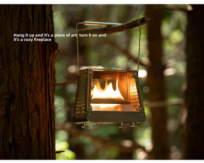 MOUNTAINHIKER Outdoor Camping Portable Burning Platform Stainless Steel Mini Firewood Stove Lightweight Small Observation Stove