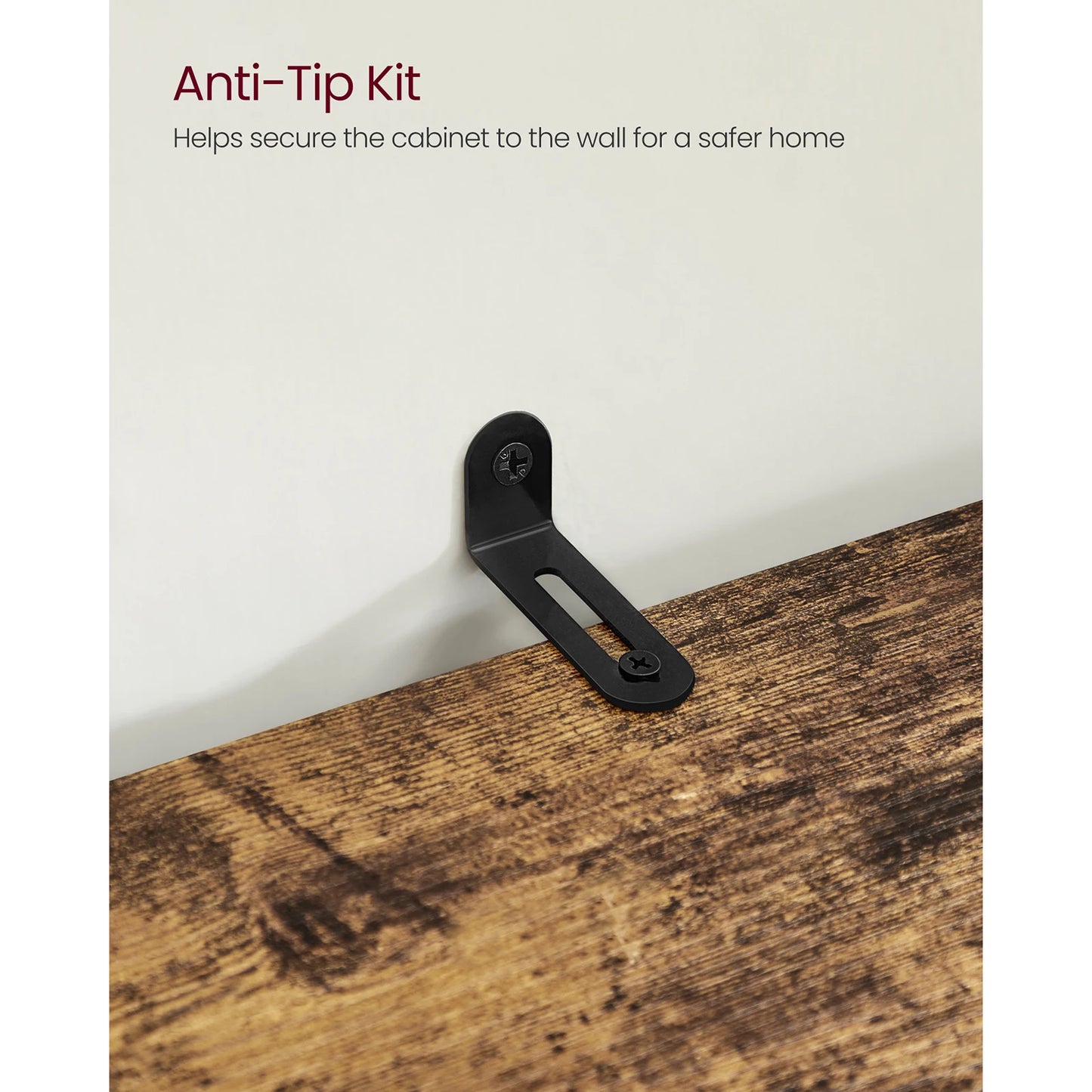 VASAGLE Bathroom Floor Cabinet, Tall Bathroom Storage Cabinet Unit, with 3 Open Compartments and 2 Adjustable Shelves