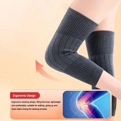 New Plus Velvet Winter Knee Pads Universal Windproof Coldproof Warm Knee Sleeve Thickened Elastic Leg Sleeves Unisex