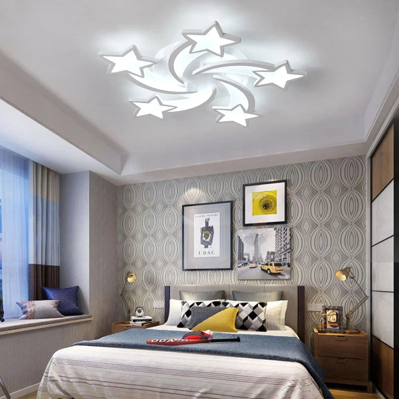 Modern Star LED Chandelier Ceiling Light , 5 Head Cool White
