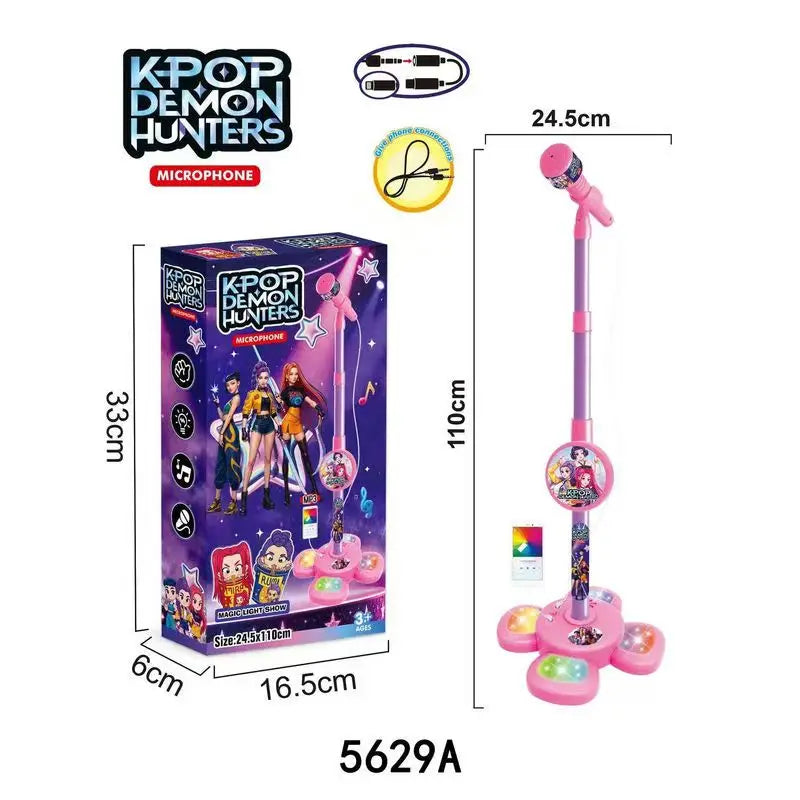 Kpop Demon Music Microphone Children's Toy with Light Microphone Can Play Songs Toy Halloween and Christmas gifts for children
