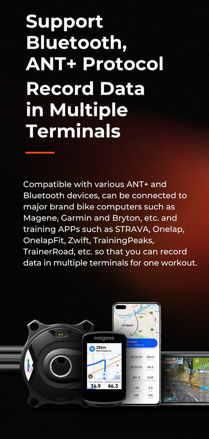 Magene PES P515 Power Meter Set 110 BCD 4 Bolt 24mm Steel Spindle Cycling Spider-Based Power Meter Chainring for Shimano Sram