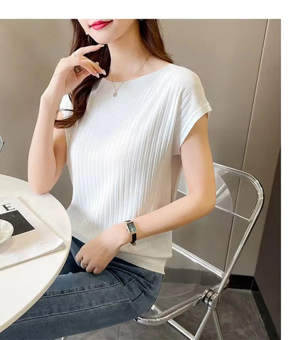 Blusas Mujer De Moda 2025Verano Short Sleeve Knitted Tops Sweater Women Pullovers Sweaters For Women Woman Sweaters Blusa