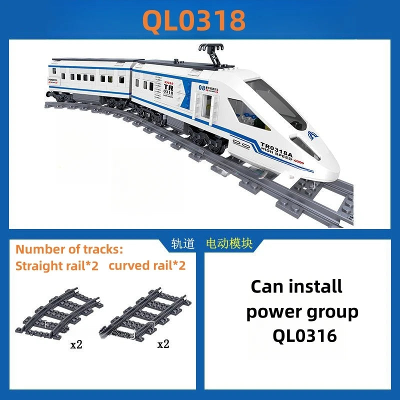 MOC rail transit luxury high-speed train model puzzle toy building blocks  birthday gift/Christmas gift/Thanksgiving gift