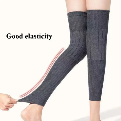 1 Pair Winter Warm Knee Pads Thickened Rabbit Fur Leg Warmer Pads Band Non-Slip Cold-proof Velvet Arthritis Knee Brace Pad