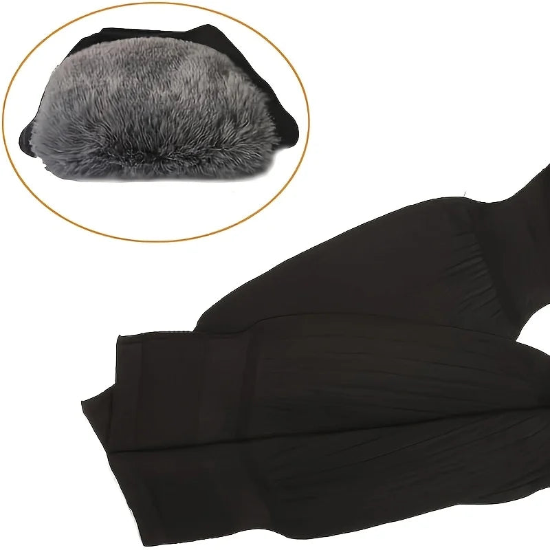 1 Pair Winter Warm Knee Pads Thickened Rabbit Fur Leg Warmer Pads Band Non-Slip Cold-proof Velvet Arthritis Knee Brace Pad