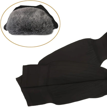 1 Pair Winter Warm Knee Pads Thickened Rabbit Fur Leg Warmer Pads Band Non-Slip Cold-proof Velvet Arthritis Knee Brace Pad