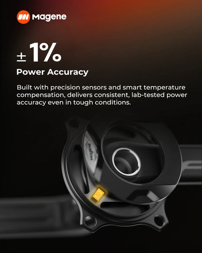 Magene PES P515 Power Meter Set 110 BCD 4 Bolt 24mm Steel Spindle Cycling Spider-Based Power Meter Chainring for Shimano Sram