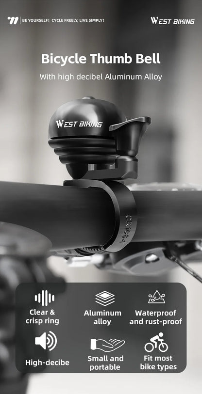 WEST BIKING Bicycle Vintage Ring Clear Sound MTB Road Bike Retro Bell Cycling Safety Warning Horn Bike Accessories Classic Bell