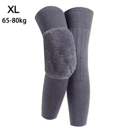 New Plus Velvet Winter Knee Pads Universal Windproof Coldproof Warm Knee Sleeve Thickened Elastic Leg Sleeves Unisex