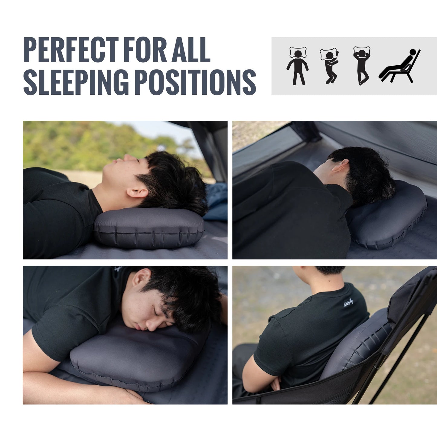 OneTigris Airdream Camping Pillow Portable Ultralight Inflatable Sleeping Neck Pillows for Travel Backpacking Hiking Flight