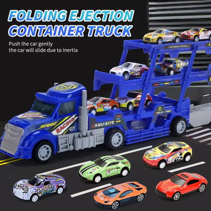 Container Truck Toy Alloy Car Container Truck Boy Toy Folding Ejection Truck Container Truck Christmas Halloween Thanksgiving
