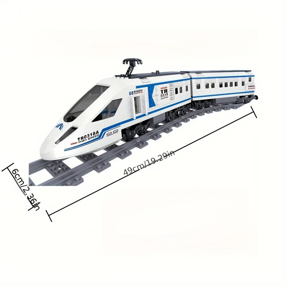MOC rail transit luxury high-speed train model puzzle toy building blocks  birthday gift/Christmas gift/Thanksgiving gift