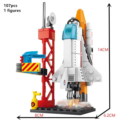 MOC Aerospaces Manned Rocket Craft Launch Center Space Spacecrafts Aviation  City Building Blocks Model Bricks Kits Sets Ideas