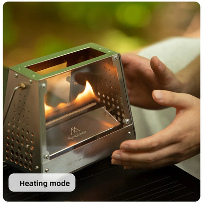 MOUNTAINHIKER Outdoor Camping Portable Burning Platform Stainless Steel Mini Firewood Stove Lightweight Small Observation Stove